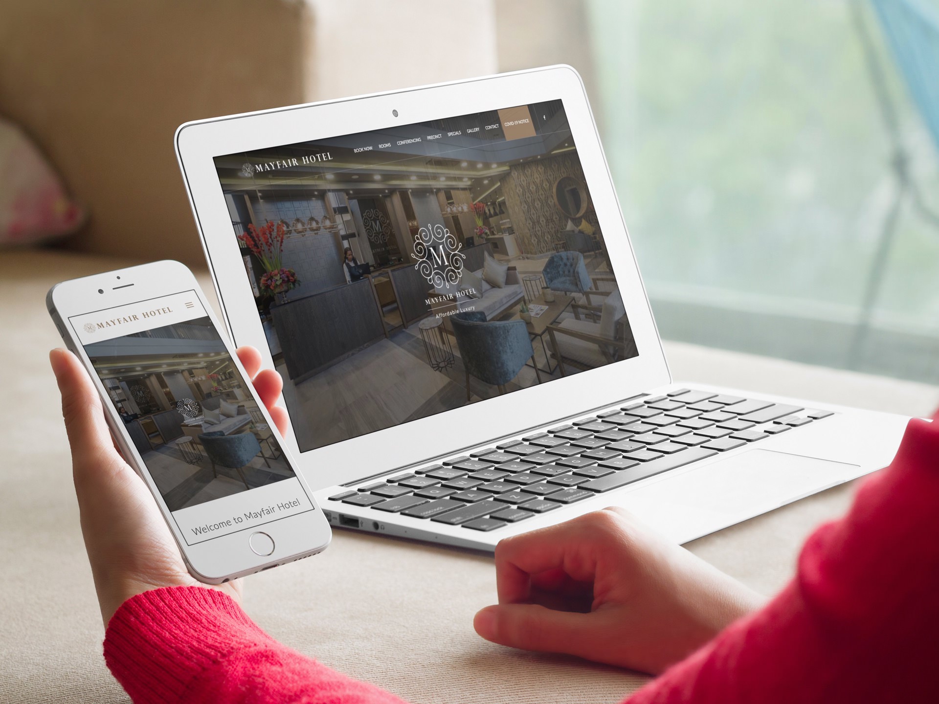 Mayfair Hotel Website (Laptop & Smartphone) | KEMOSO